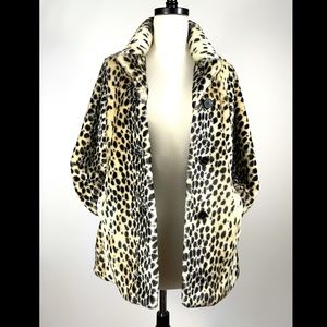 Zara Leopard Faux Fur Coat NWOT